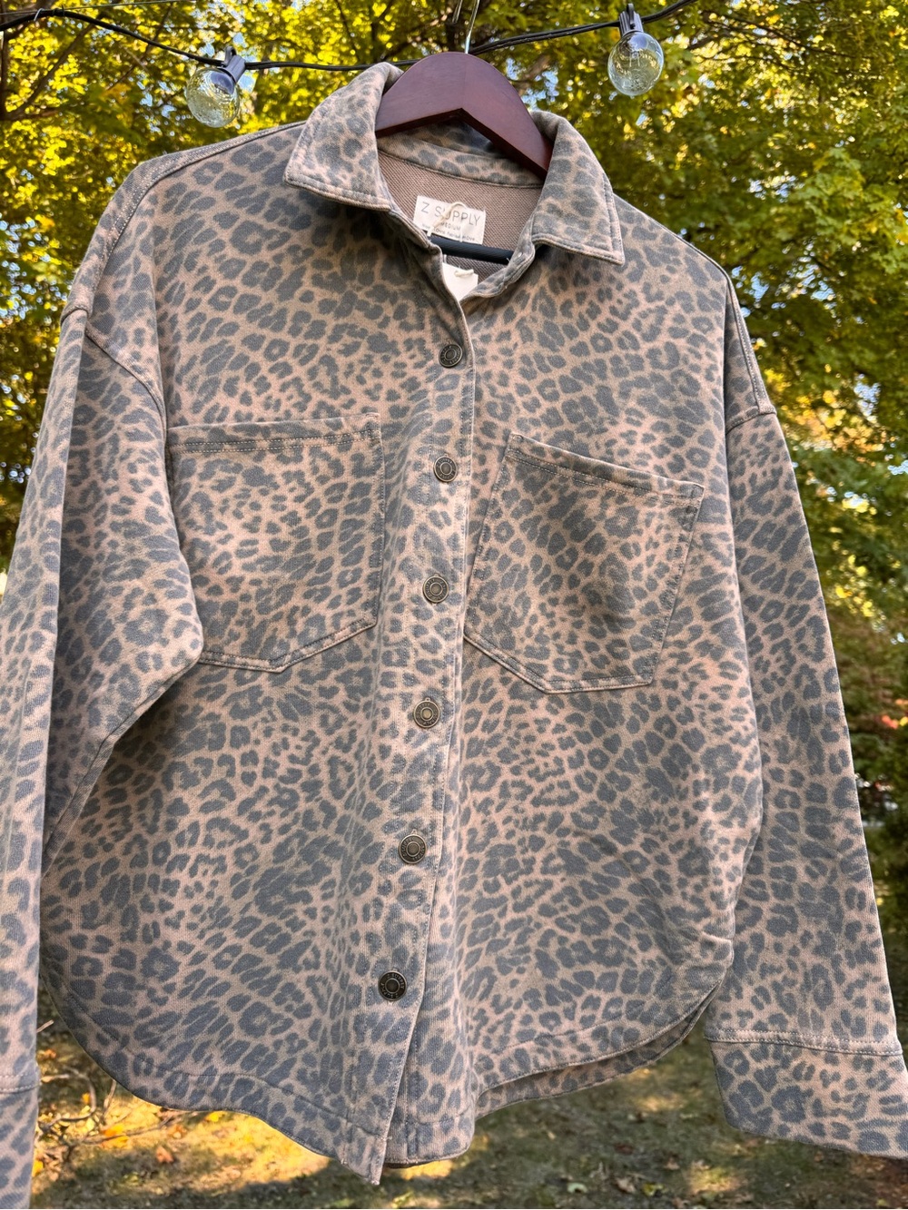 Z Supply Hunter Knit Leopard Button-Down collared Jacket/Shacket
